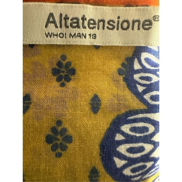 ALTATENSIONE Men's Paysley Button Down Shirt Long Sleeve Cotton Sz M *See Notes - Picture 3 of 9